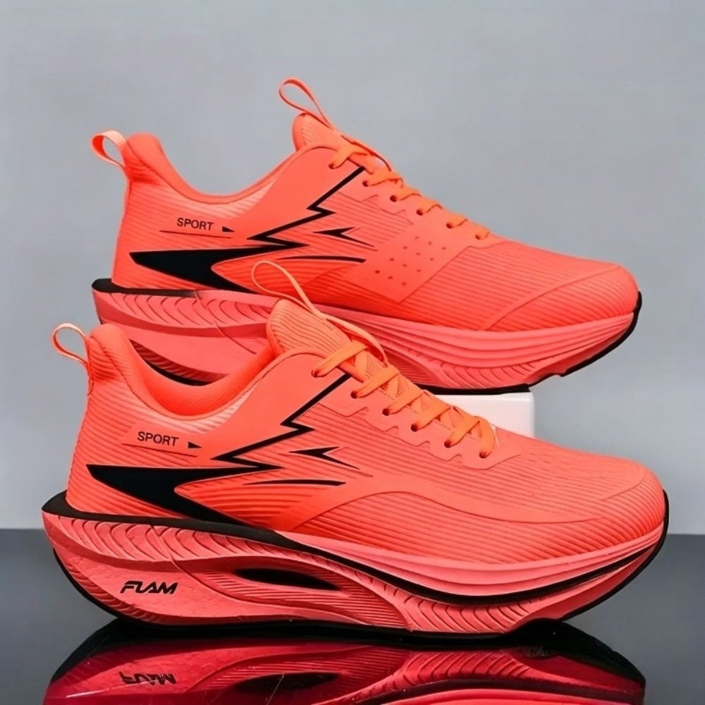Men'S Ultra-Light Casual Athletic Shoes, 5 Colors, Professional Marathon Running Shoes, Carbon Plate Cushioning Training Sneakers, Breathable Low-Top Design with Fluorescent Upper, TPR Sole Suitable for All-Season Training, Gym, Track And Field