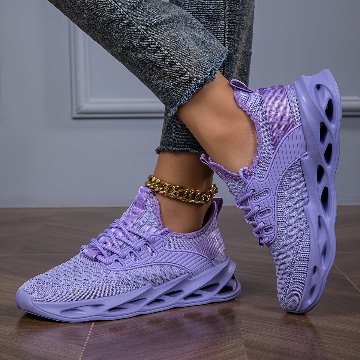 1 pair pink comfortable trendy hole laced casual shoes for men women lightweight breathable low top sneakers   versatile fashion shoes md sole mesh upper   commuting casual attire details 27