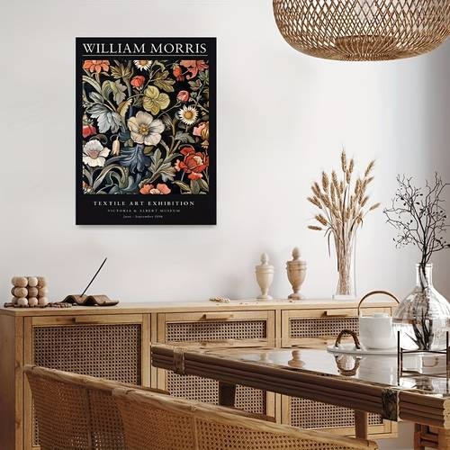 2d flat 1pc william floral canvas wall art with wooden frame 29 97x39 88cm vibrant textile design ready to hang for room decor home wall art artistic floral print detailed wall decor