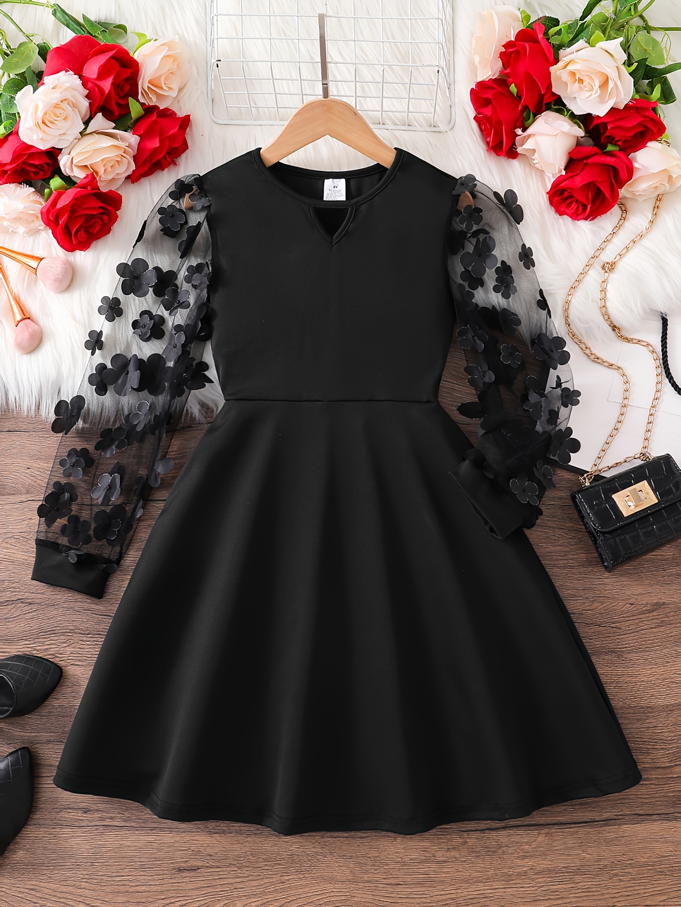 black dresses girls sold on Temu United States