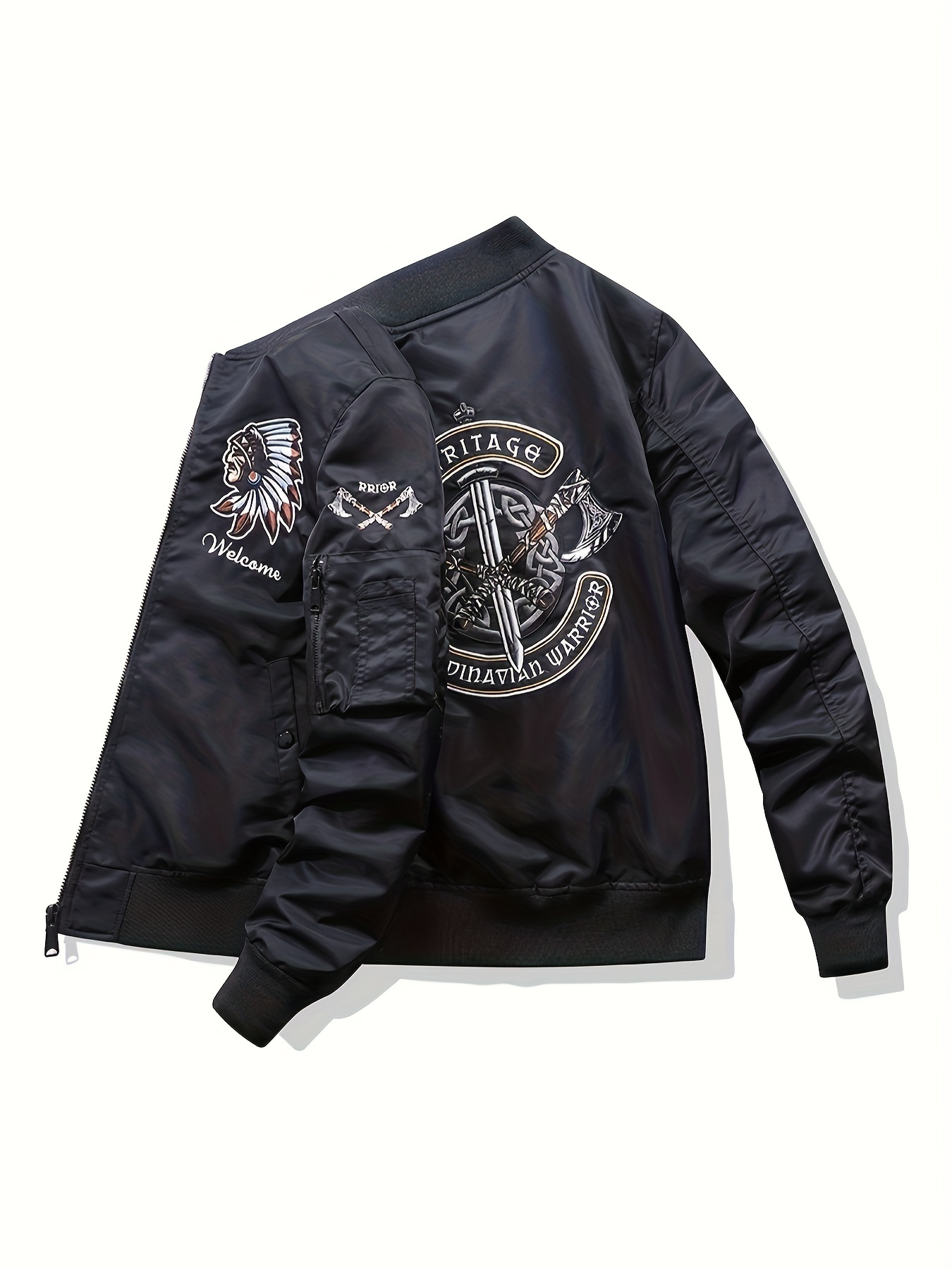 chaqueta aviador bordada hombre capa base 100% Temu Argentina