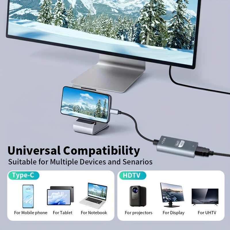 usb c to hdtv adapter 4k   high speed usb type c to hdtv plug and play usb c hd display converter suitable for laptops tablets phones etc lightweight and portable plug and play
