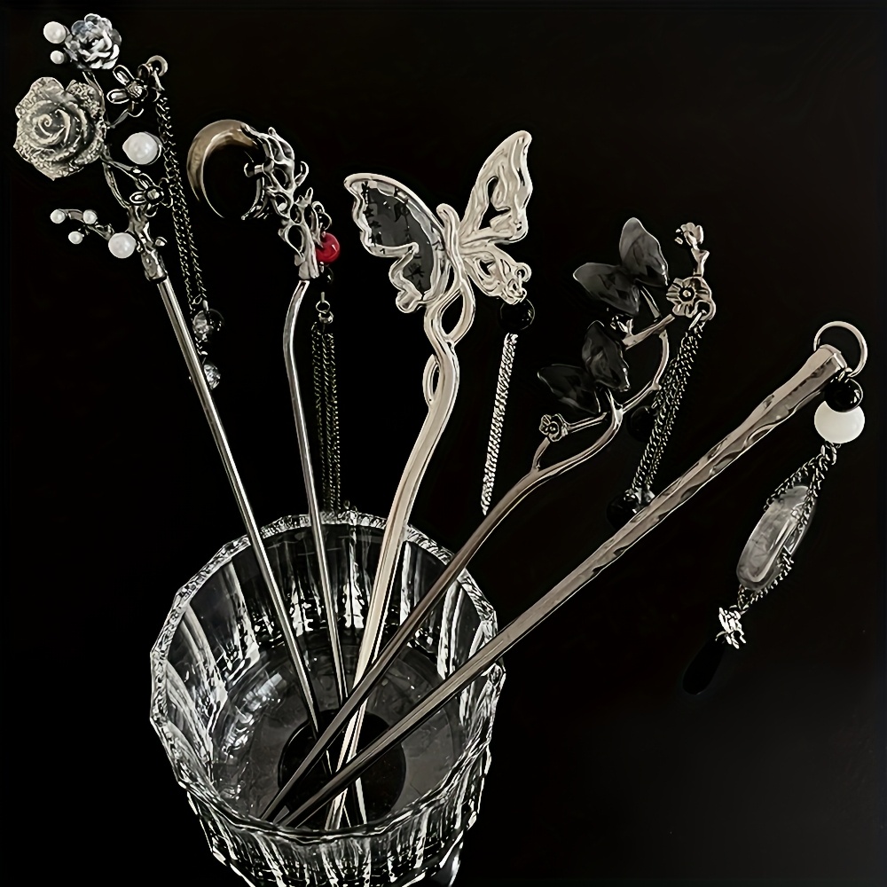 6pcs alloy elegant     tassel hairpin set suitable for women and ladies fashionable trendy cool hair accessories perfect as birthday holiday costume party photo gift   for her Product details 5