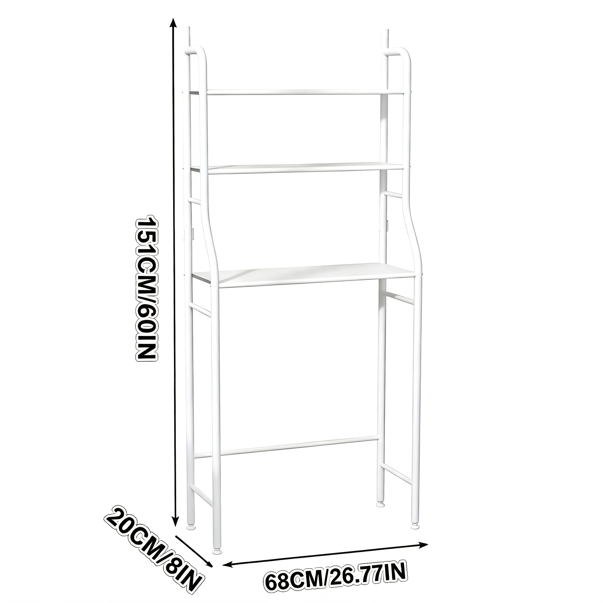 1-Pack Stojalo za shranjevanje pralnega stroja, 3-nadstropno vertikalno stojalo za pralnico, Stojalo za steklenice in detergente, Primerno za