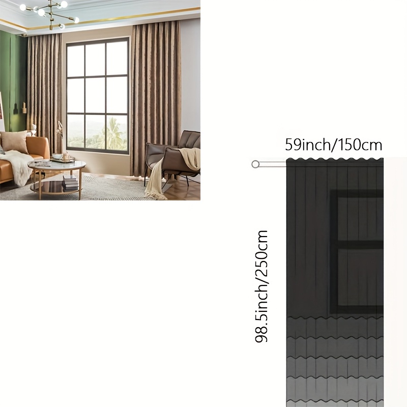 Image of 2pcs Modern Curtains With High-end And Grand Sense, Featuring Blackout Function. Curtains Are Suitable For Floor-to-ceiling Windows In Living Rooms, Bedrooms And