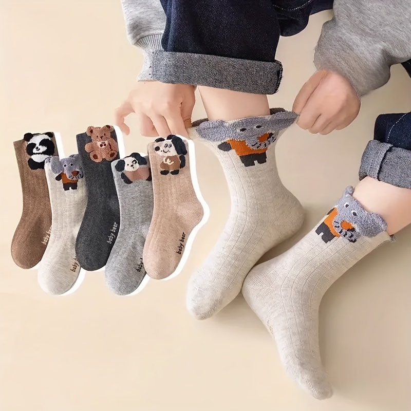 5 Pairs Of Medium-length Socks, Suitable For Boys To Wear