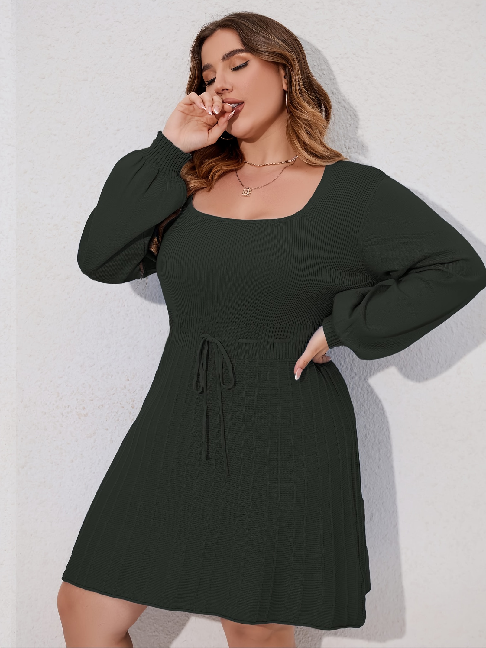 a line sweater dress plus size Plus Size Aneesah 2Pc Sweater Tank Dress