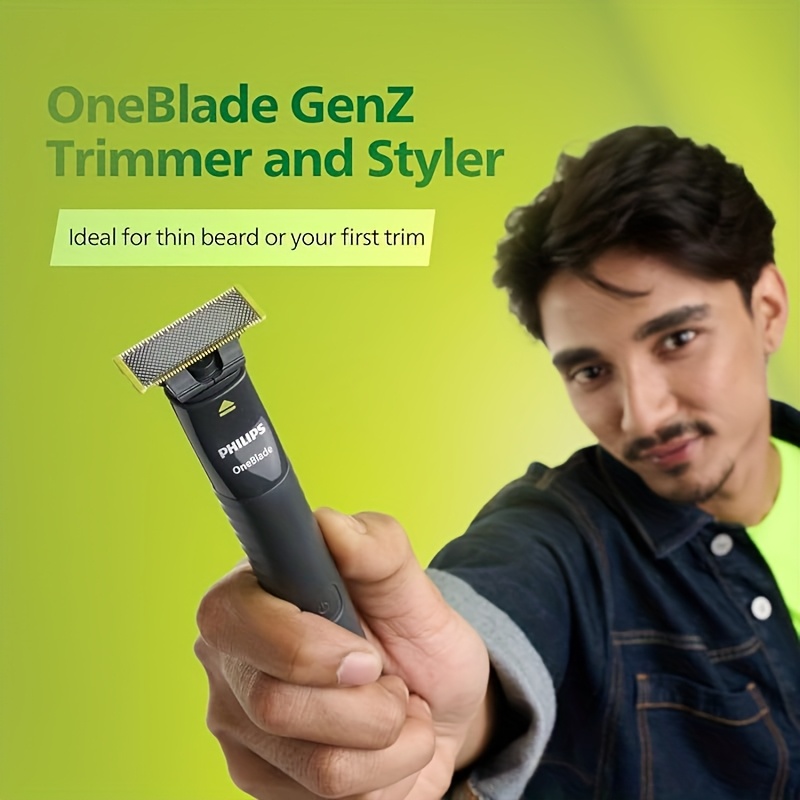 Philips Oneblade QP1424/10 за подстригване, оформяне и бръснене, включва 2 щипки за косъм (1.3 мм), акумулаторен, подходящ за мокра и суха употреба