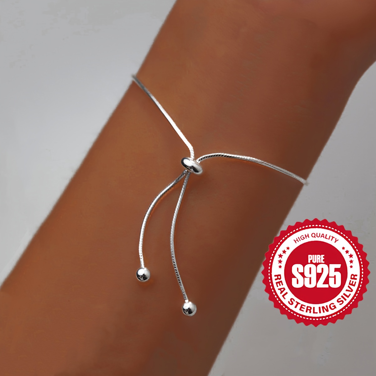 Adjustable 925 Sterling Silver Claw Bead Anklet Bracelet