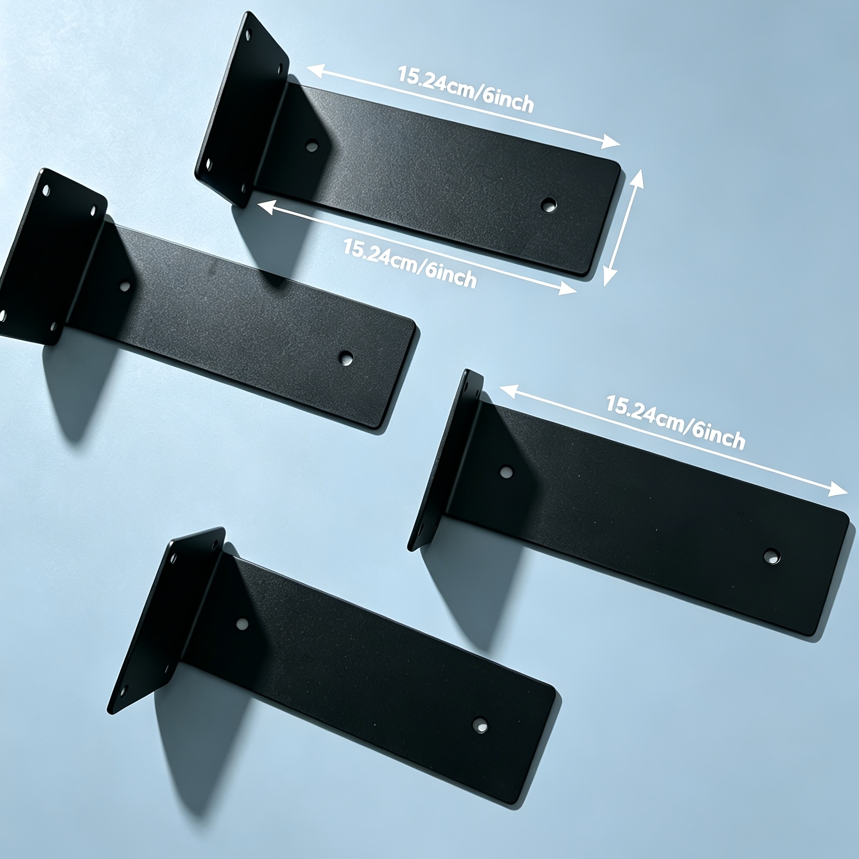TEMU 4pcs Shelf Divider Support Brackets | Shelf Brackets | Heavy-duty Floating Shelf Brackets - 15cm Long, With Durable Construction, Convenient For