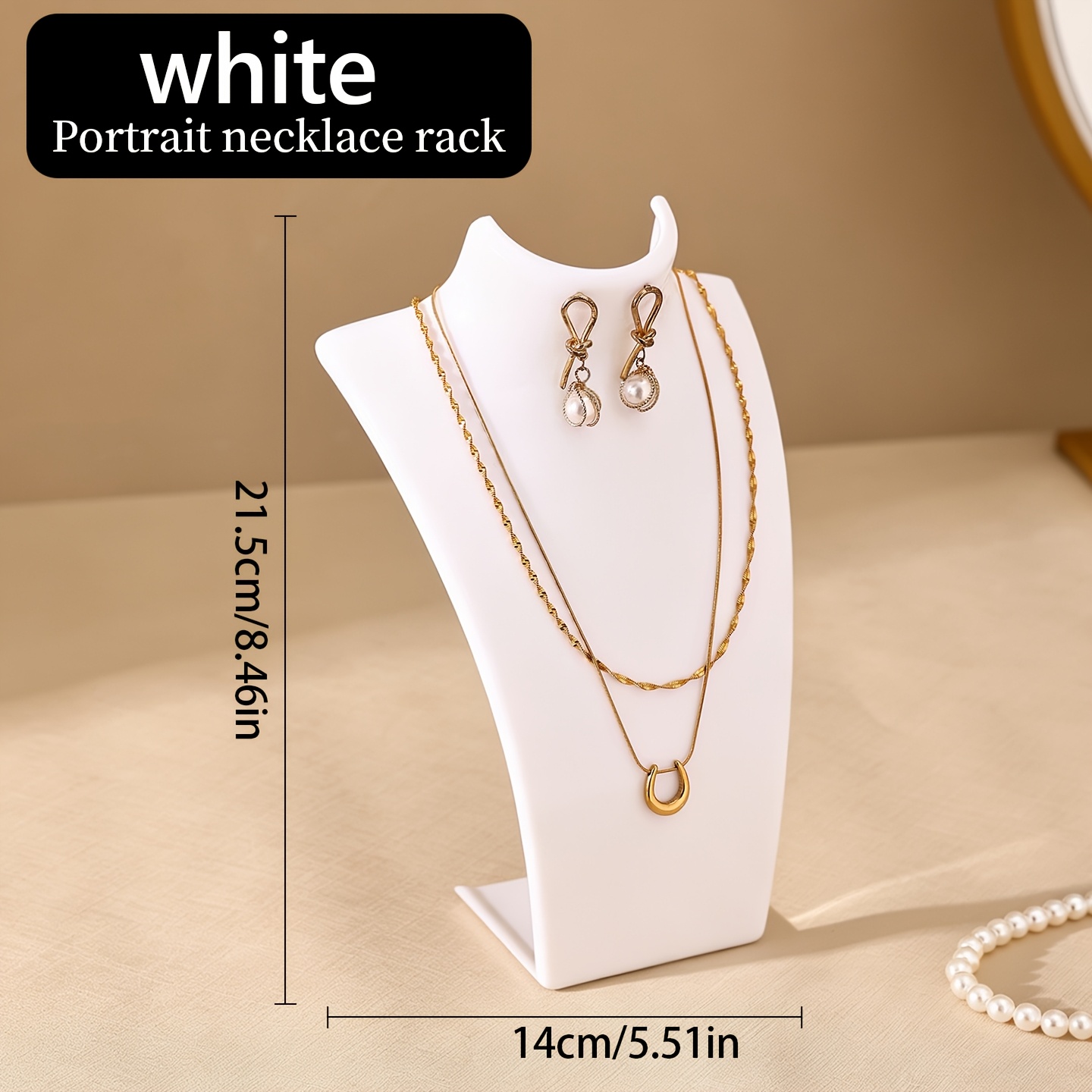 1pc Necklace And Earring Display Stand, Mannequin Neck Jewelry Rack, Light Display Prop, In Transparent//tri-color, Jewelry Organizer Stand For Accessories, -one Display Stand For Necklaces