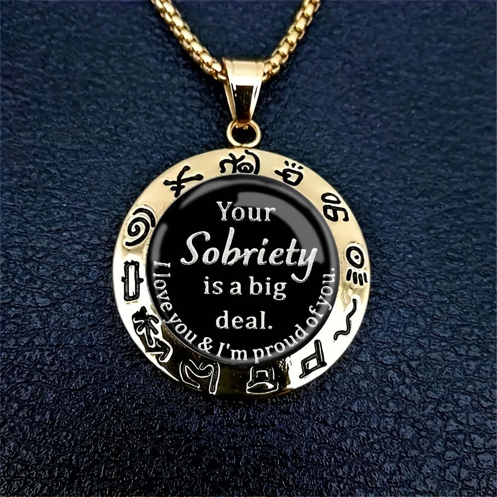 TEMU A Golden Circular Pendant Necklace With A Mysterious Symbol Decoration Suitable For Everyday Wear And As A Gift
