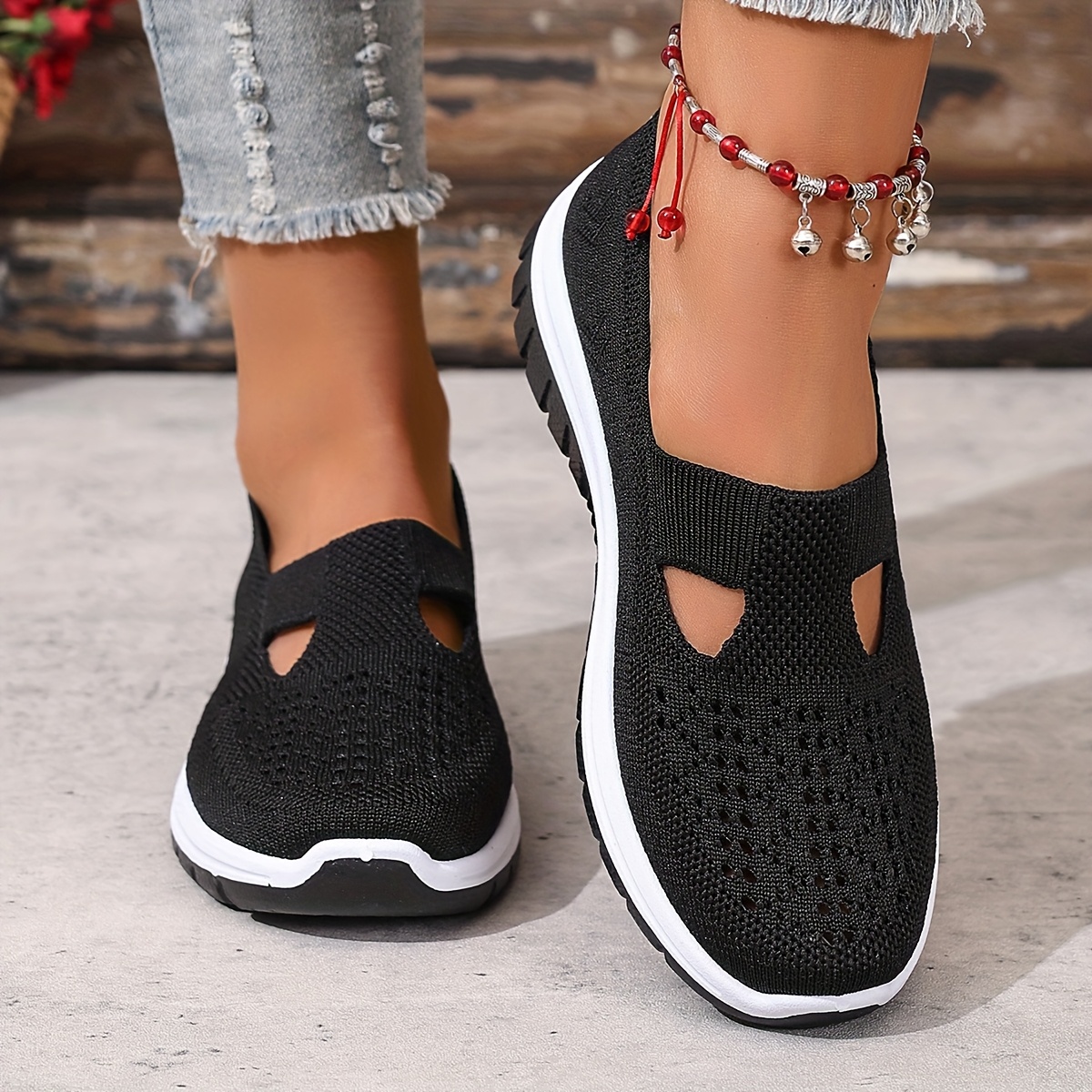 TEMU Sneakers, Women's Lightweight And Comfortable Slip-on Casual Shoes, Lightweight, Breathable, And Comfortable, Suitable For Daily Walking And