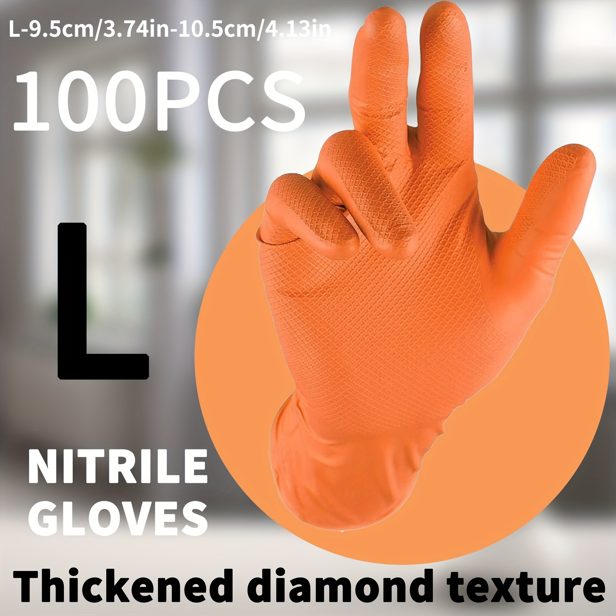 100pcs xl l m s size thick nitrile gloves household nitrile gloves disposable diamond textured nitrile gloves suitable for kitchen bathroom household cleaning pet bathing holiday gifts