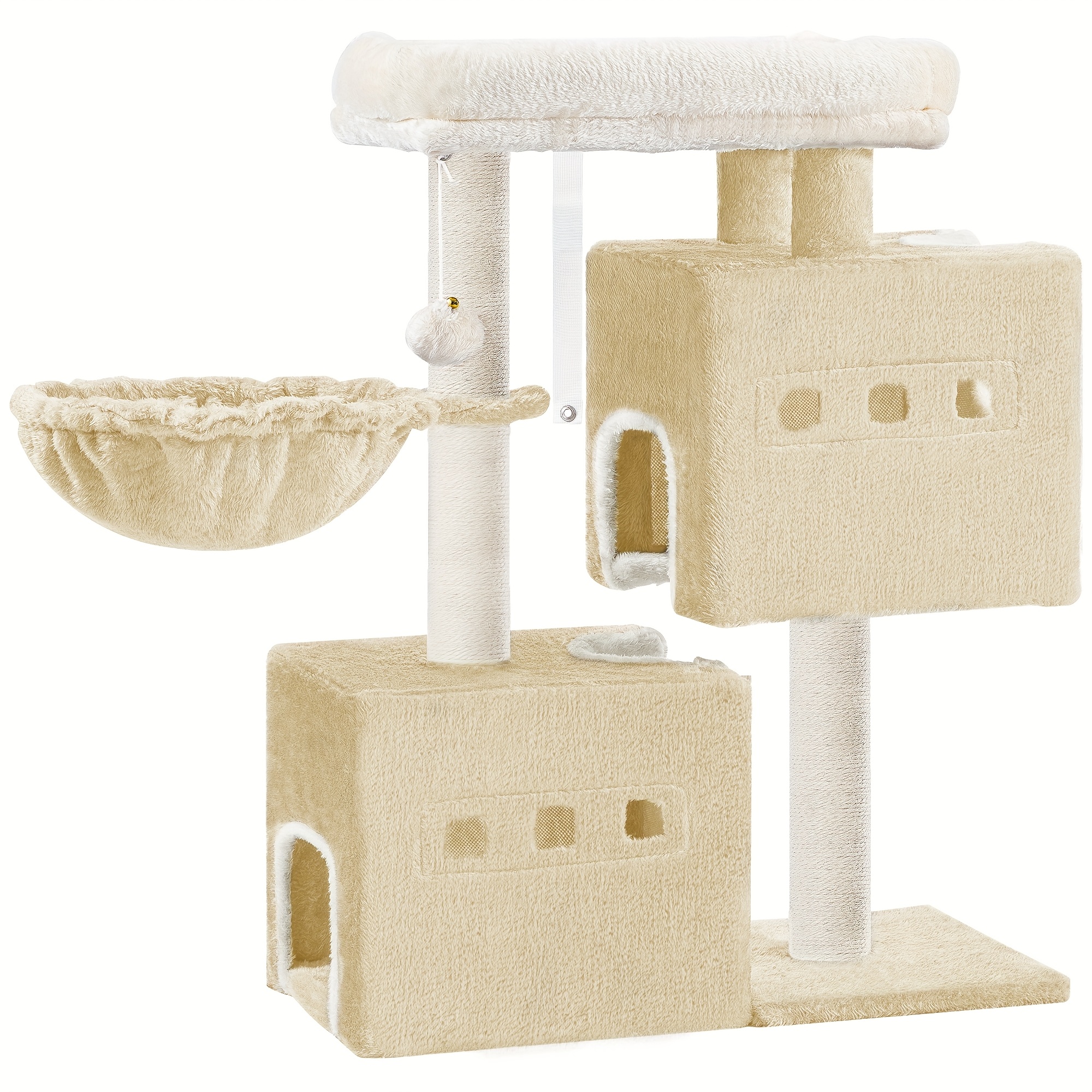 Scratching Post, 75cm Stable Cat Tree, Cat Scratching Post With Large Lying Area, Cat Cave, Sisal Posts, Basket, Plush Balls, Cat Furniture Play Tree