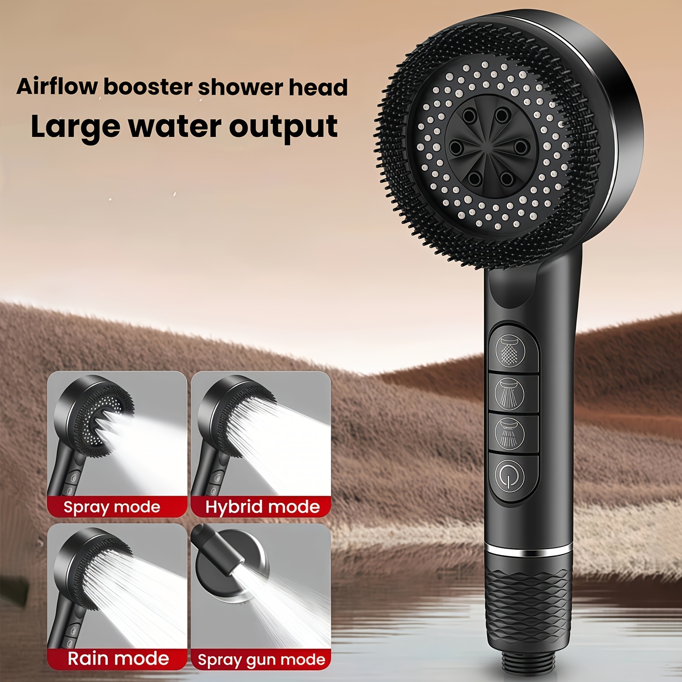 1pc/3pcs Handheld Filter Shower Head, Adjustable 4 Spray Shower Head With Shut-off Switch, For Rv Drive Shower Head,for Shower Use Only
