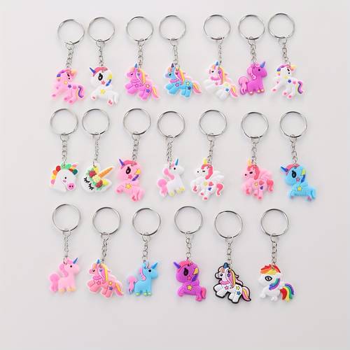 20 piezas de favor de de unicornio de dibujos animados, mini llaveros para , regalos de de , mochila, , accesorios de llave de coche