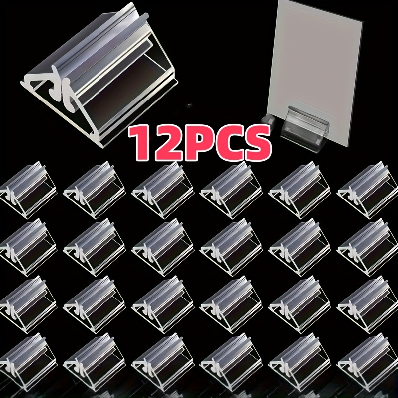 TEMU 12 Transparent Acrylic Card Display Stands – Transparent, Durable, And Lightweight With Sturdy Holders. Suitable For Home Office, Events,