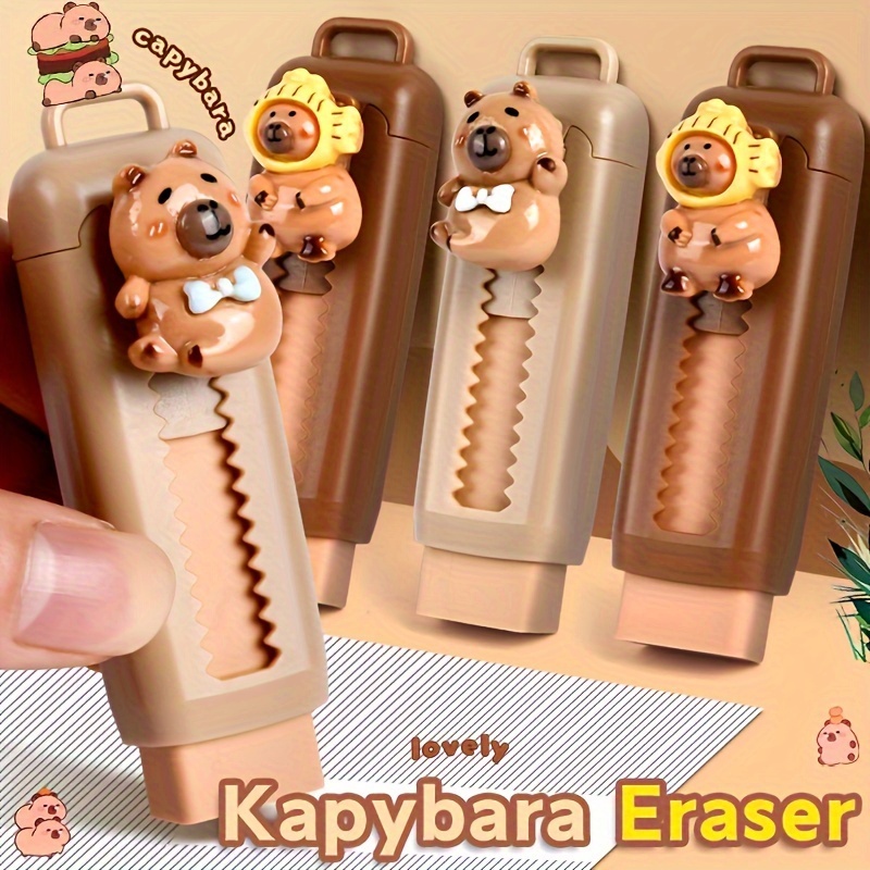 

Kapybara Eraser, Capybara Theme Design, High-quality Synthetic Rubber, Plain , Plastic, No Feathers, Office Supplies, Random Color Delivery