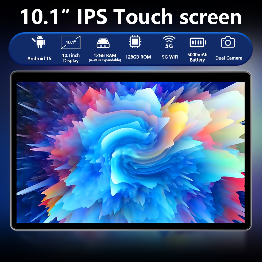 CRELANDER 2025 NEW Android Tablet with a 10.1 Inch IPS Touch Screen, 2-In-1 Design Including a Protective Case, Optional Keyboard, Mouse, And Stylus. It Features 12GB RAM (4GB + 8GB Expandable) And 128GB Storage, Supporting a 1TB TF Card, Tablet