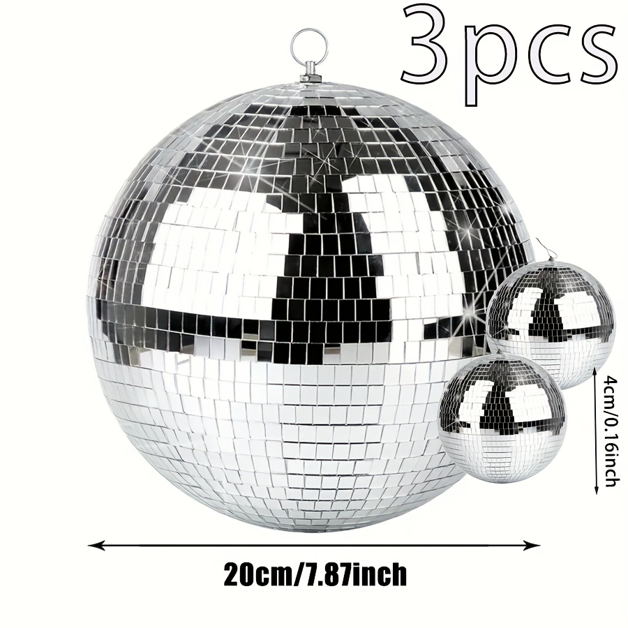 Image of 3pcs Disco Ball Set, 8/10/12-inch Sparkling Disco Ball Decorations, Large Disco Balls - Perfect For Parties, Weddings, And Home Celebrations And Christmas Decor, No Power Required Ball Ornaments