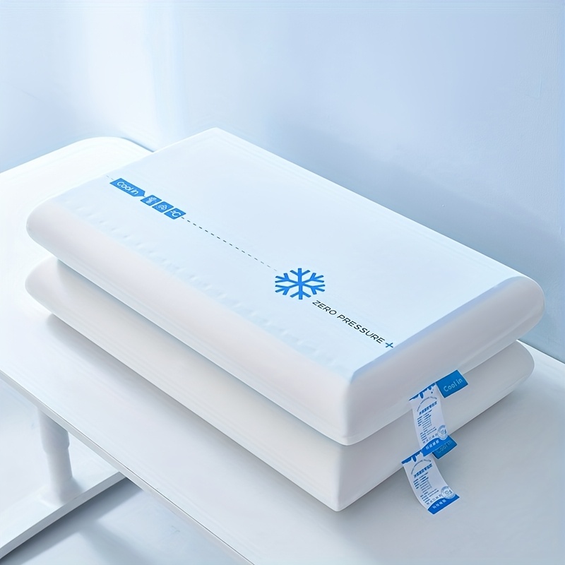 1/2pcs New High-End Ice Blue Cooling Gel Slow-Rebound Pillow, Zero Pressure Pillow for All-Night Sleep, All-Season Microfiber Pillow, Cervical Pillow, Suitable for Student Dorms, Home Bedrooms, and More