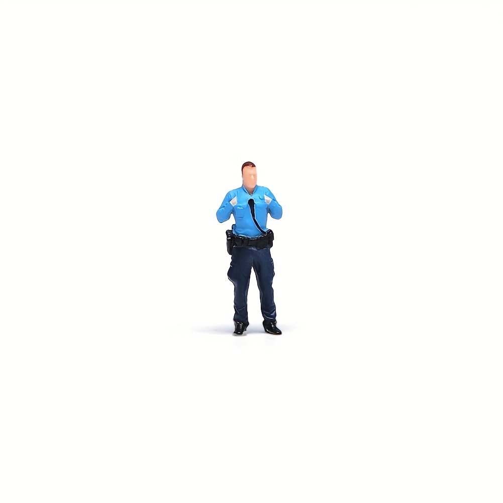 item picture 1 64 scale miniature figurines firefighting series bearded   in blue clothing male for man painted model mini people diy diorama figures fit suitable for box car study decoration desktop ornament doll trains architectural sand tray