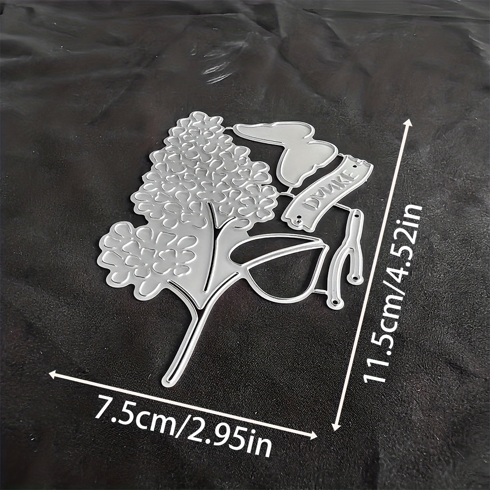 1pc Flower Metal Cutting Die, Silvery-gray, Fantasy Theme, Suitable For Diy Scrapbooking, Embossing, Handmade Greeting Card Making, Gift Card Making.