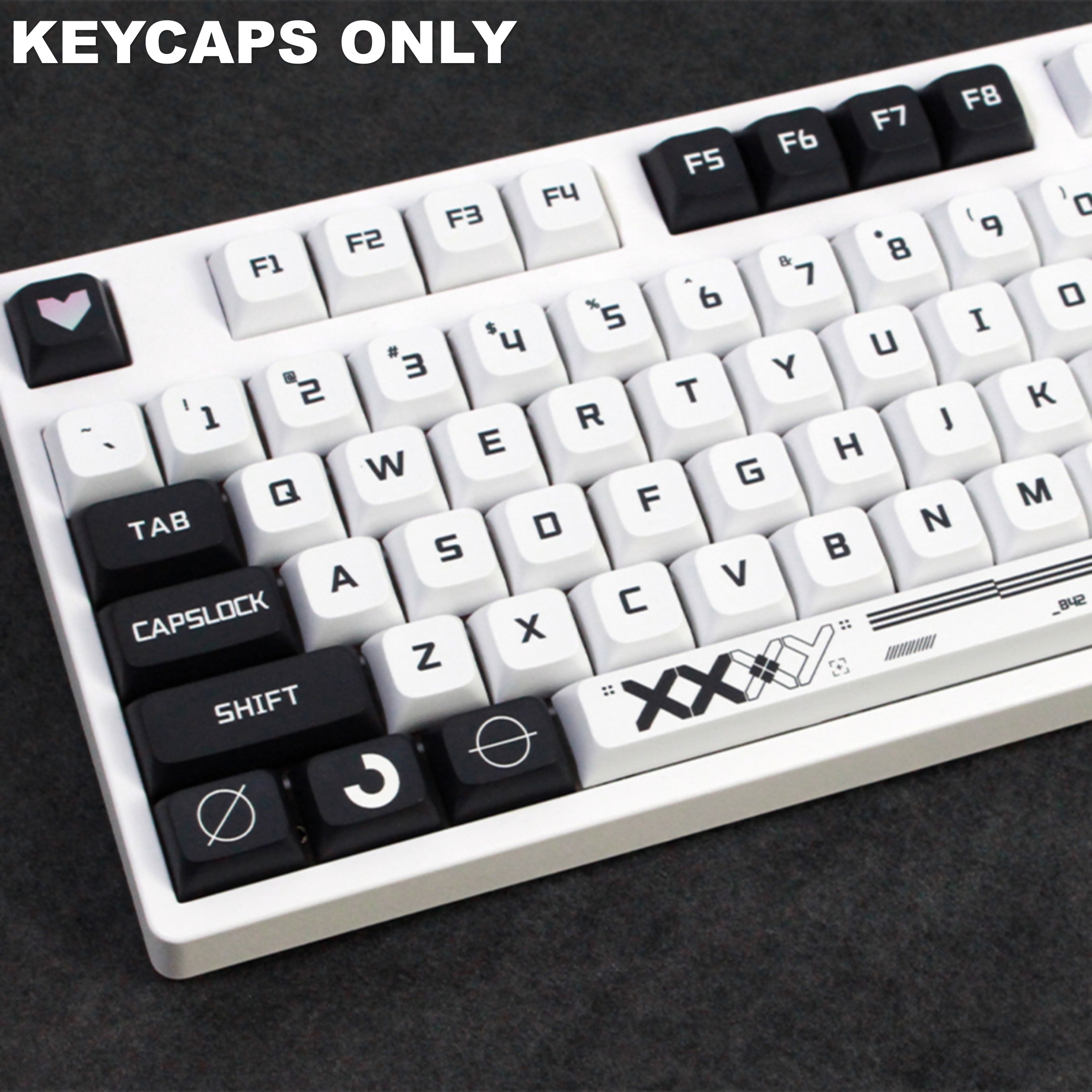 XDA Keycaps 132 Keys PBT Dye-Sublimation Black And White Keycap Set For DIY  Custom Mechanical Gaming Keyboard Keycaps