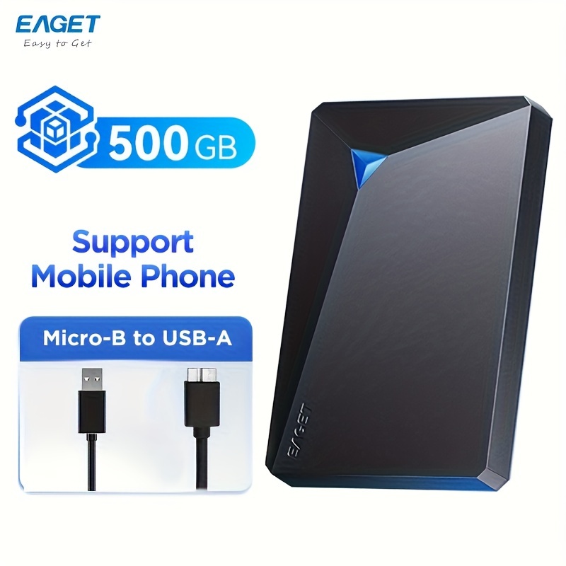 EAGET 500GB Large Storage Portable External Hard Drive, USB 3. 0 Mechanical Hard Drive for PC Laptop PS4 Xbox One Xbox Game/File/Video/Music Storage Expansion Backup 10 EAGET 500GB Large Storage Portable External Hard Drive, USB 3. 0 Mechanical Hard Drive for PC Laptop PS4 Xbox One Xbox Game/File/Video/Music Storage Expansion Backup - Image 10