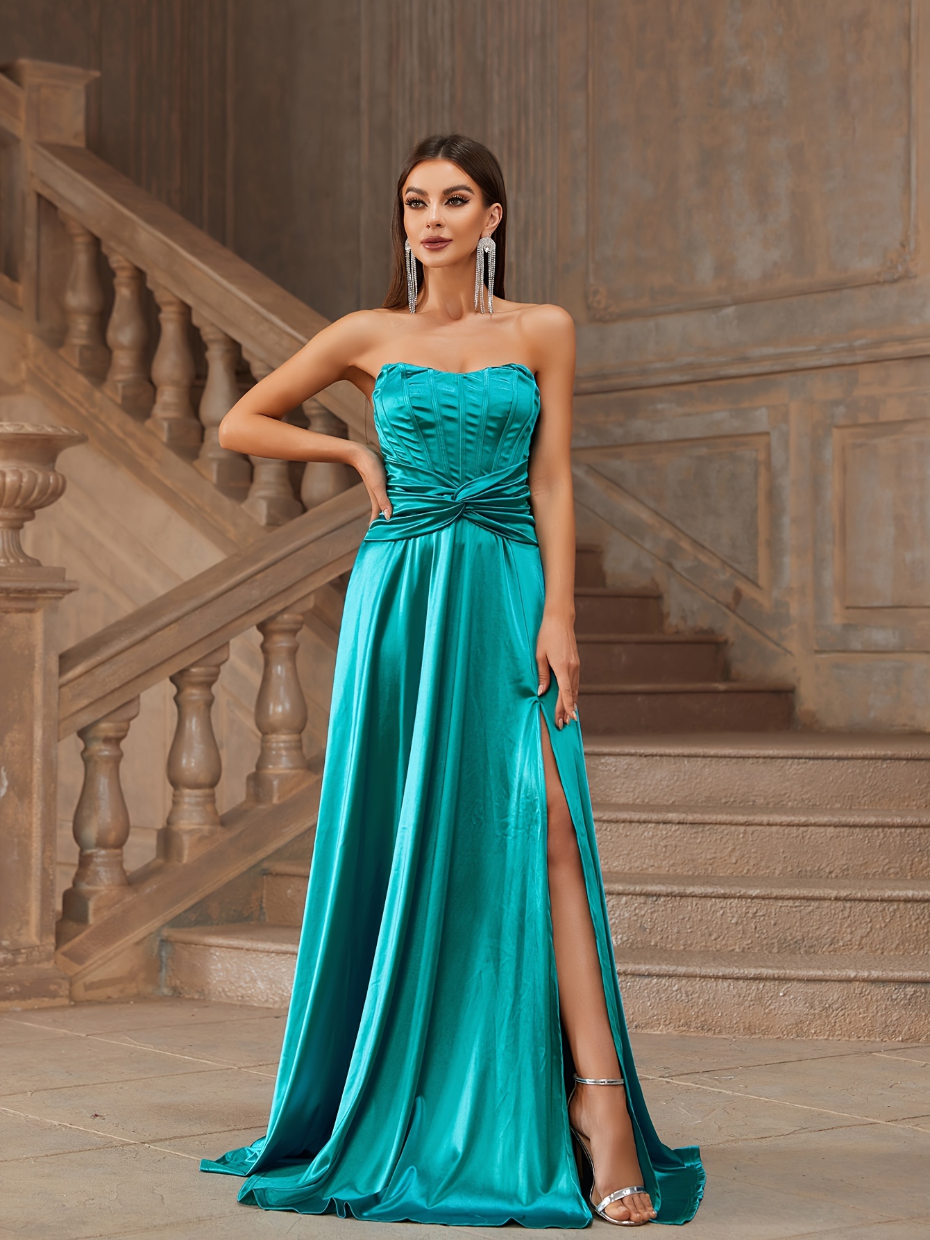 open lace back dress Sweetheart Collar Tube Top Lace-up Back Floor-length Fishtail Dress –  Alizeal