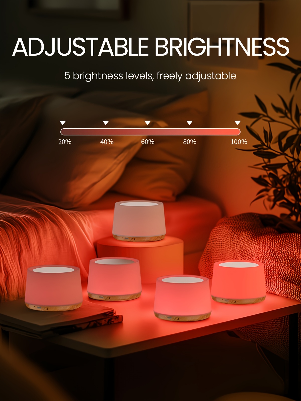 Lihangstar Touch-Sensitive Smart Lamp, a Brand New Touch Bedside Lamp, Night Light/Table Lamp, Adjustable Brightness And Color Night Light, USB Rechargeable/Suitable for Bedroom, Living Room, Parties, Desktop, Birthday Gift Ambient Light