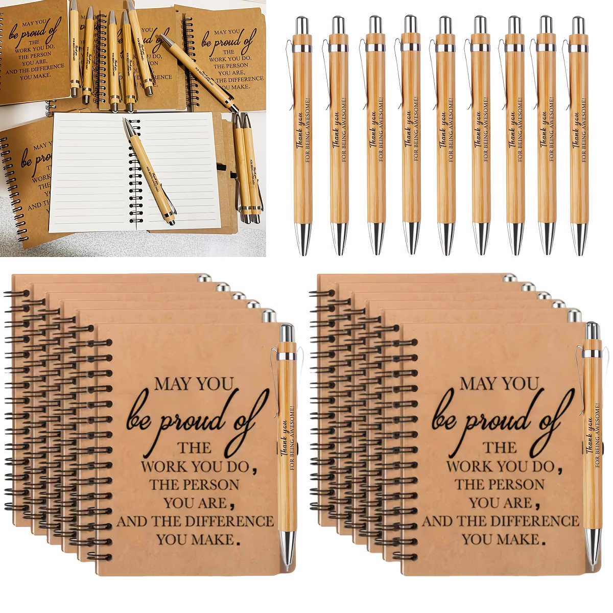 18pcs mini notebooks ballpoint pens gift set universal paper use without electricity with none care instructions   staff appreciation volunteers teachers nurses christmas birthdays holidays office celebrations