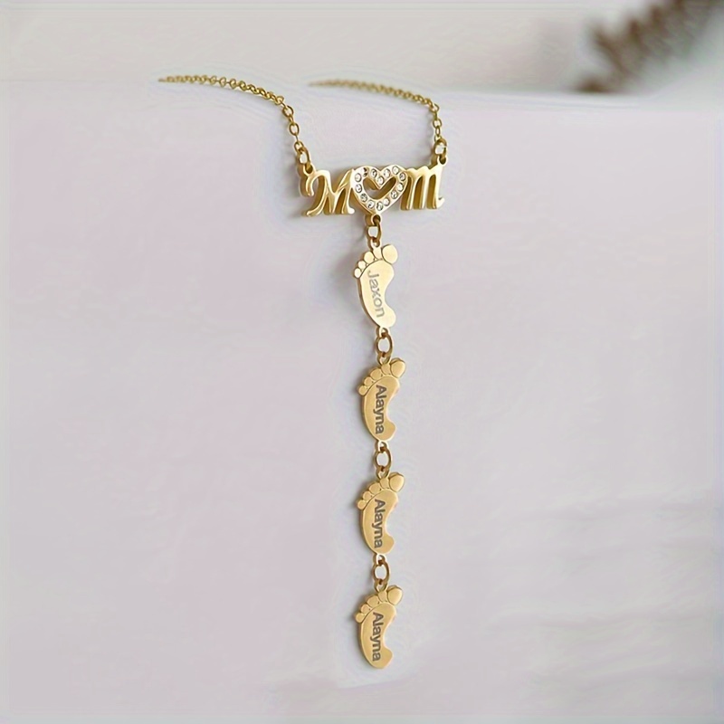 Personalized Family Name Stainless Steel Pendant Necklace, Engravable