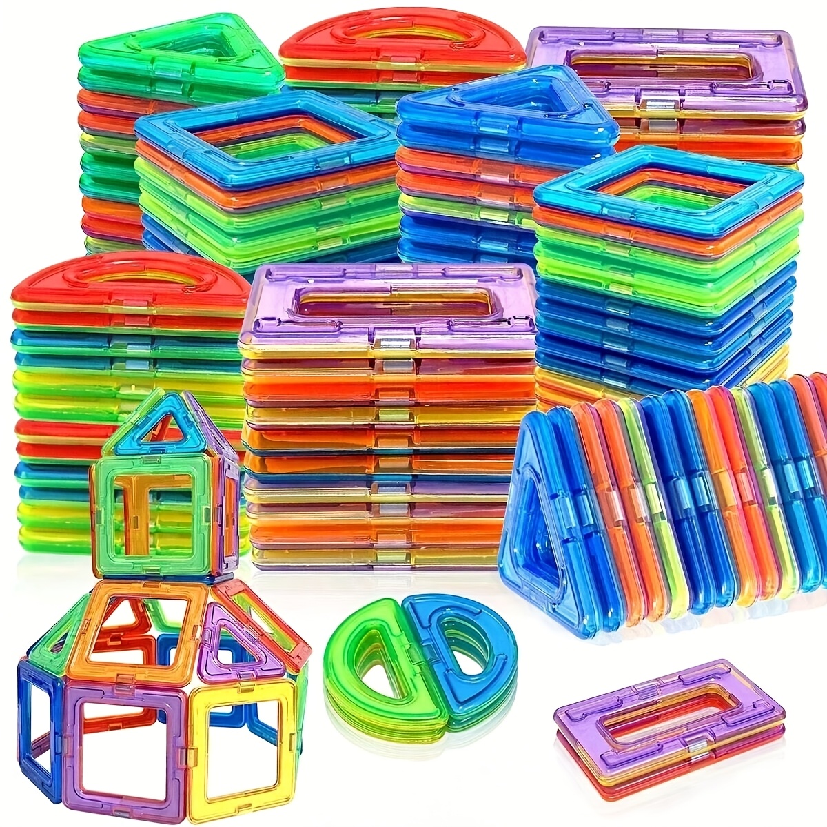 28/58pcs Magnetic Building Blocks Set, Stem Education Building Toys, Better , Random Color, Perfect Creative Learning Puzzle, Halloween Surprise/christmas Surprise/back To School Gift