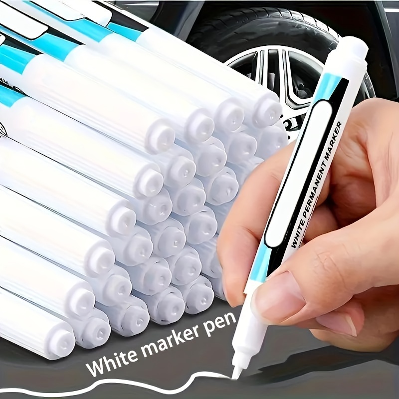 

3-pack Fine Tip White Marker Pens For School And Crafts, Permanent Ink, Versatile On Any Surface, Other Material