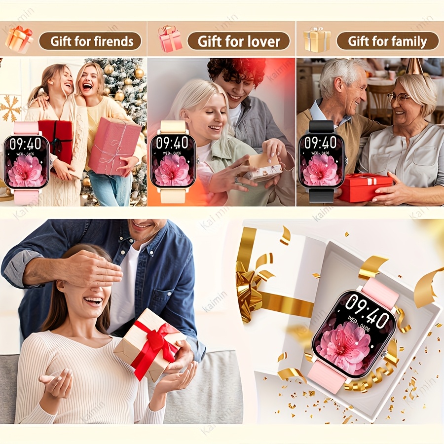 Montre Connectée Homme et Femme 1.83 pouces | Montre Connectée Sport avec en Silicone Confortable, Multiples Modes Sportifs, Motif de Cadran Interchangeable, Suivi de Fitness, Rappel d'Informations, Rappel de Sedentarité, Rappel d'Alarme, Chronomètre, Appel