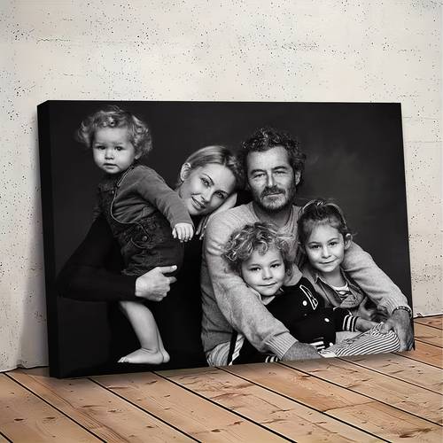 2d flat custom framed canvas printing personalized family photo album with pine wood frame in multiple sizes for uv printed keepsakes christmas family photo frame modern durable frame material family photo album