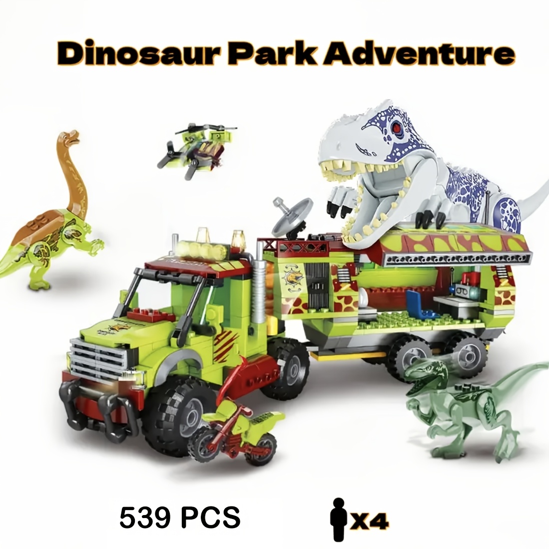 539pcs Building Blocks Dinosaur Expedition Team Set