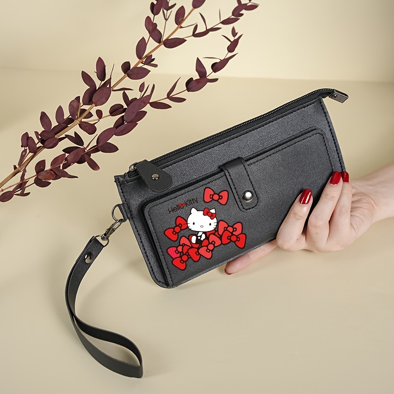 

Sanrio Hello - Womens Wallet - Spacious Foldable Design, Zippered Coin Purse, Multiple Card Slots, Clutch For