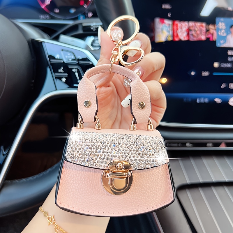 TEMU Luxury High-end Large Handle Bag Model Car Keychain Mini Coin Purse Niche Bag Charm Keyring
