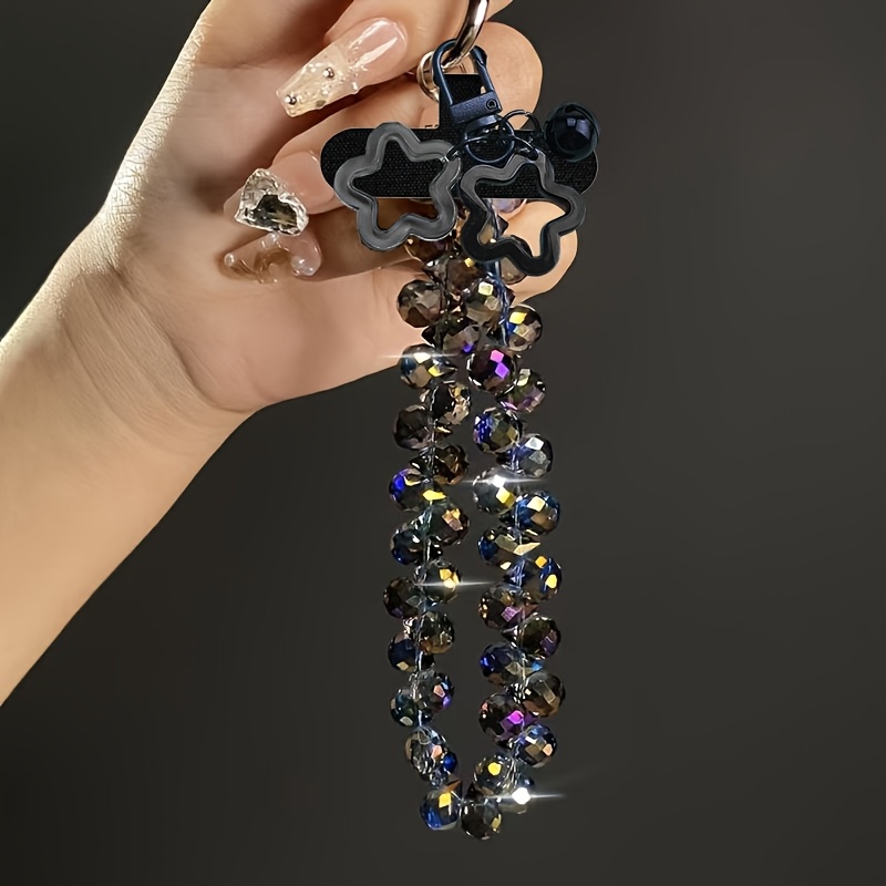E-shop 1 Stück Handgefertigte Sternenglocken-Handy-Lanyard mit 6 Stilen Farben zur Auswahl. Hochwertige Luxuriöse Glitzernde Handy-Kette, Neue