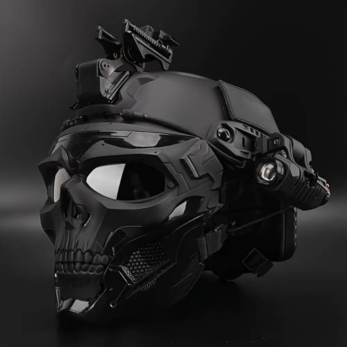 fast skull mask and helmet set adjustable knob for outdoor activities for cosplay photo props rave party supplies halloween music festival