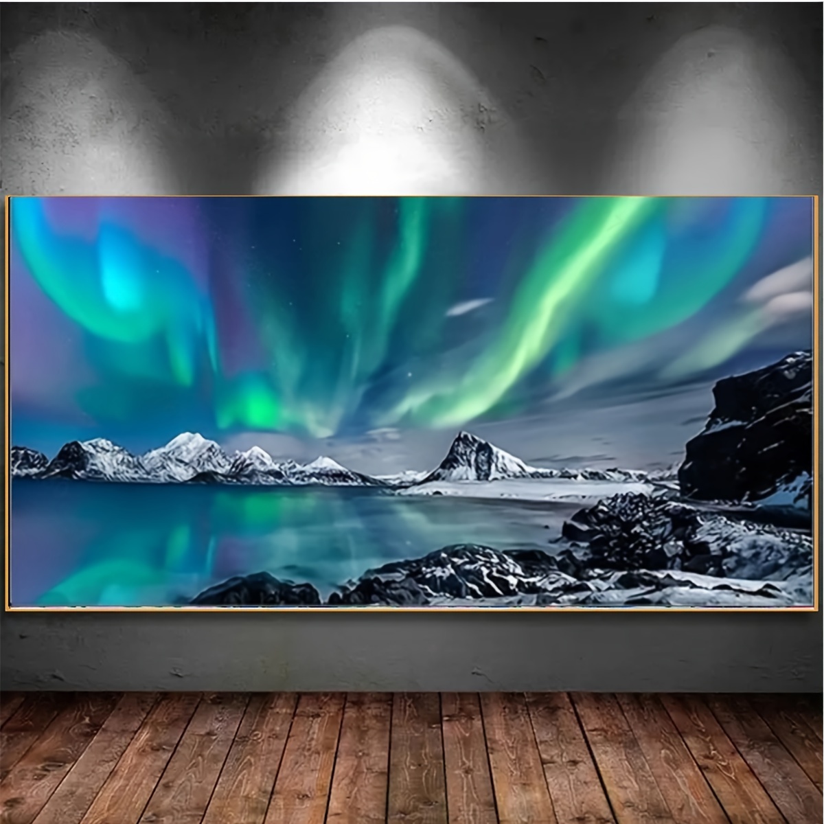 

5d Diy Artificial Full Diamonds Painting Set For Adults Beginners, Crystal Rhinestone Crafts, Aurora Pattern Diamonds Art For Wall Decoration And Gift 27.5 X 15.7inch