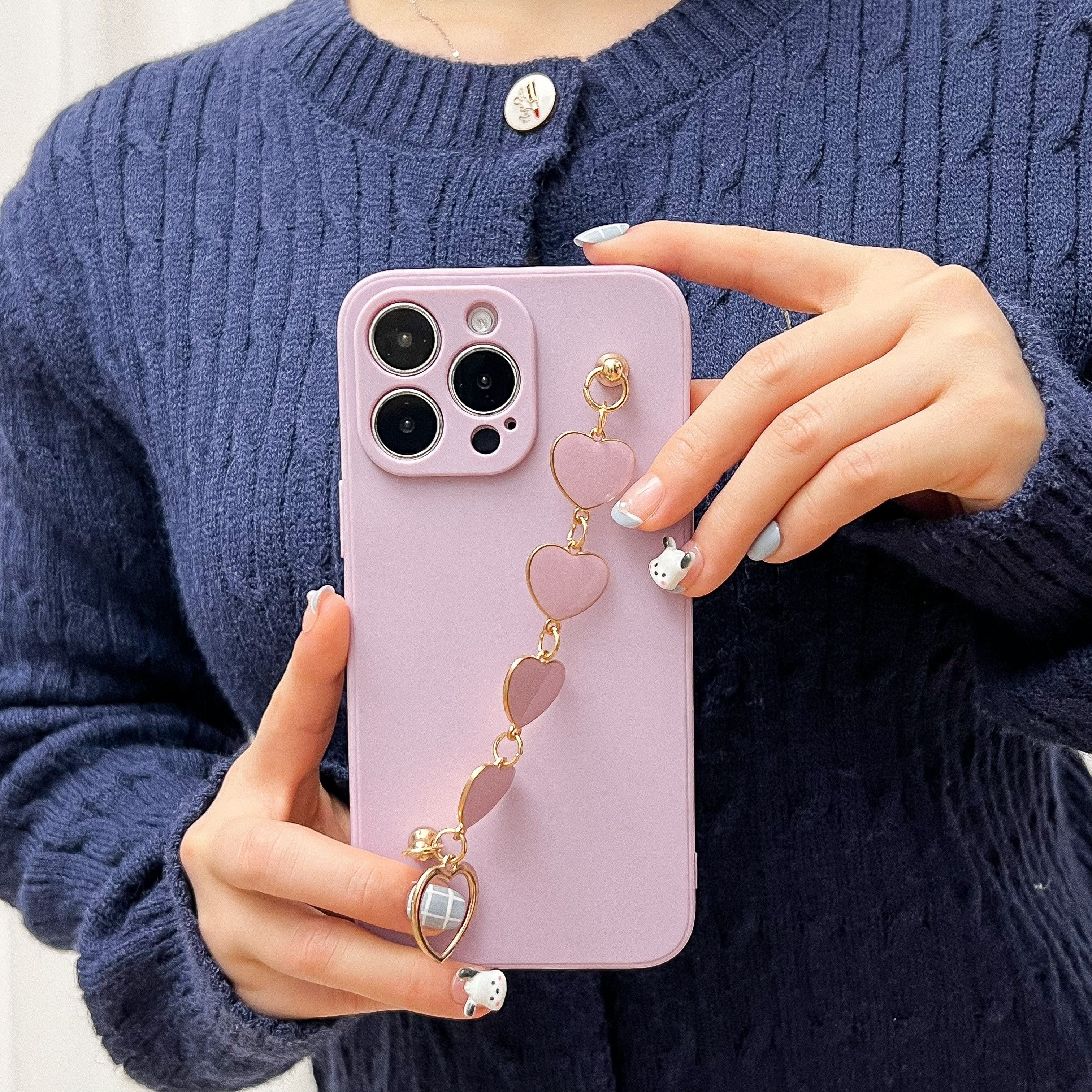 

For Iphone 14/15 Love Purple Chain Case