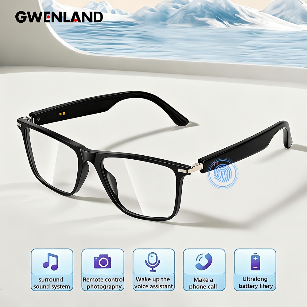 Ai Smart Glasses Real-time Translation In 160 Languages, System, Wireless Hifi Headphones, Dual Stereo Speakers, Touch Control, Usb Type-c Charging, Built-in Microphone, Calls, Music