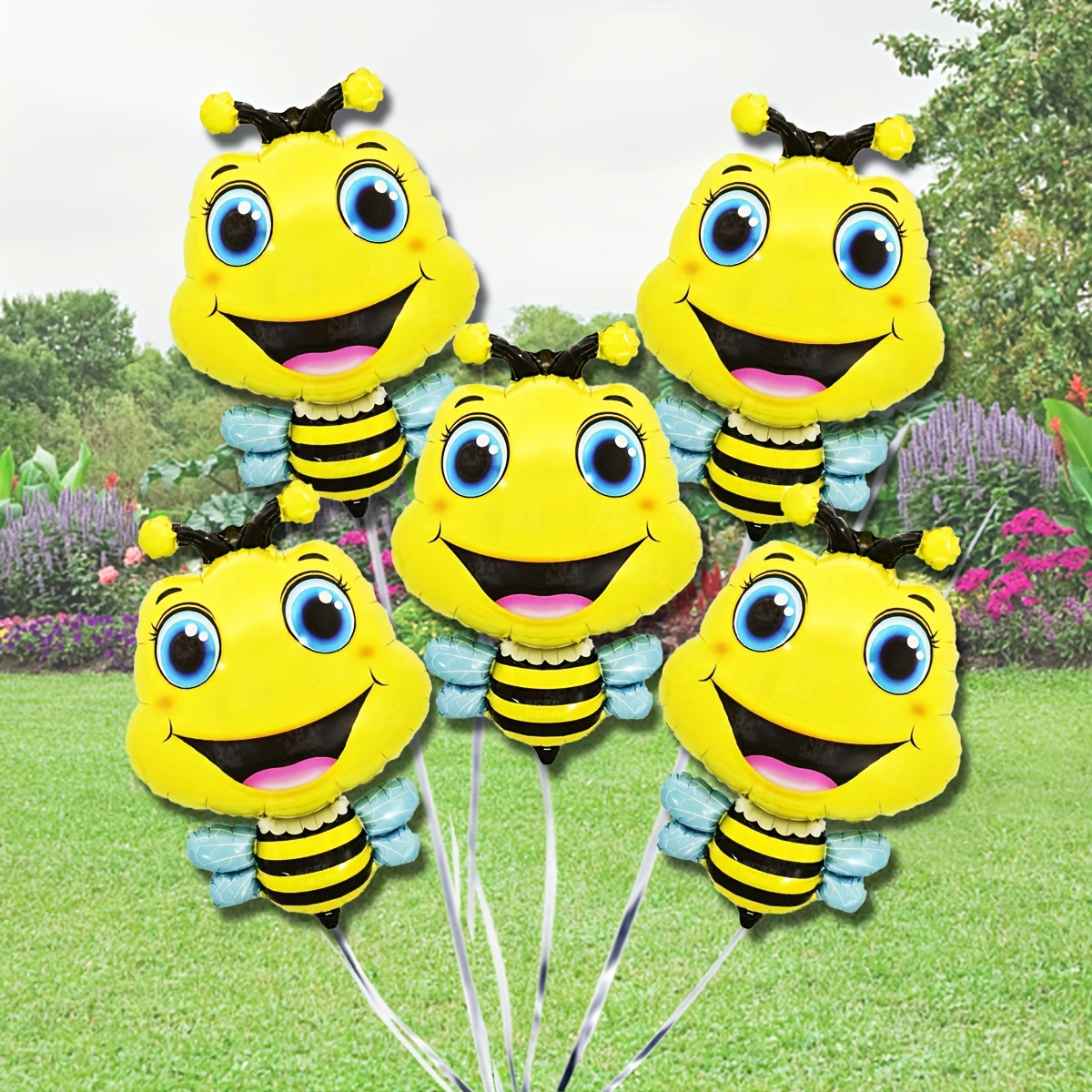 

5pcs, Spring Bee Foil Balloons, Cartoon Bee Balloon, Birthday Party Decor, Anniversary Decor, Baby Shower Decor, Holiday Decor, Mother's Day Decor, Indoor Outdoor Decor, Home Decor, Room Decor