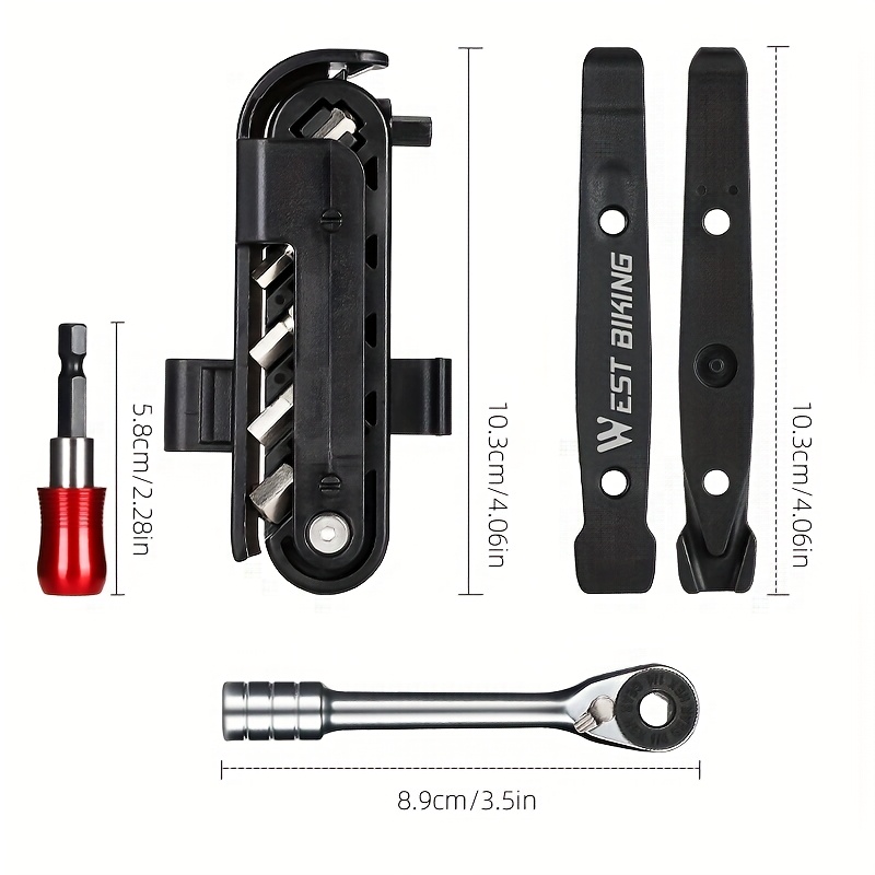 WEST BIKING Multi Functional Ratchet Wrench Set Bike Repair Tool Kit with Screwdriver Bits & Sockets, Bidirectional Ratcheting Hand Tool for Bicycle