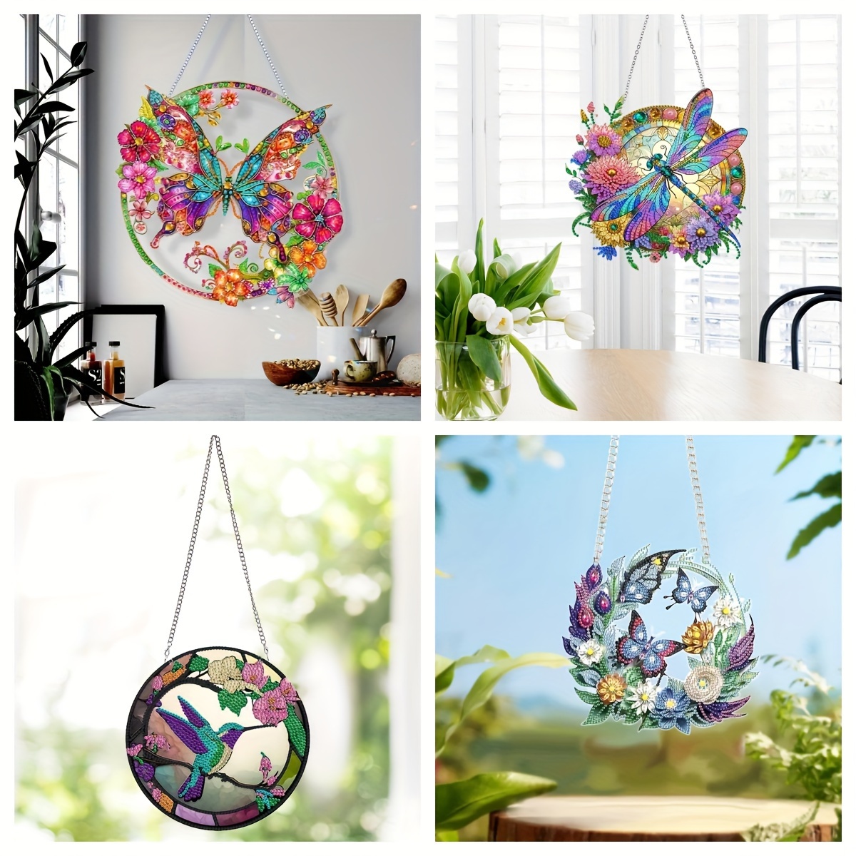 

Butterfly Suncatcher Diamond Painting Kit - Round Acrylic Diamonds Animal Theme Window Art, Decorative Acrylic (pmma) Home Decor Hanging Craft