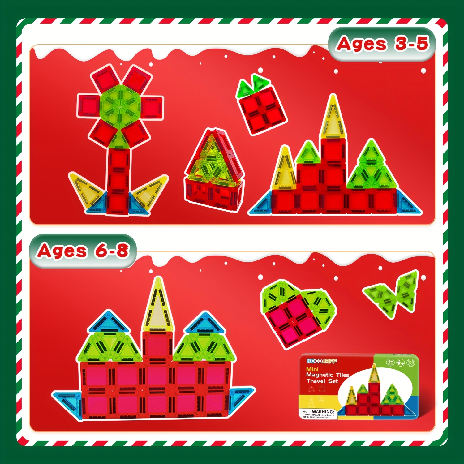 Mini Magnetic Building Blocks Set Portable Tin Box Creative Toy for Kids 3+
